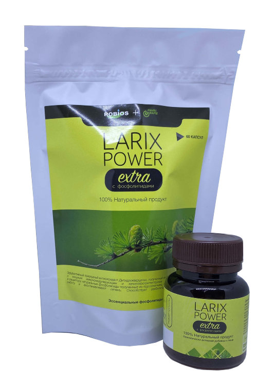 Larix Power, Дигидрокверцетин с Фосфолипидами, БАД, Капсулированный, 60 капсул в банке